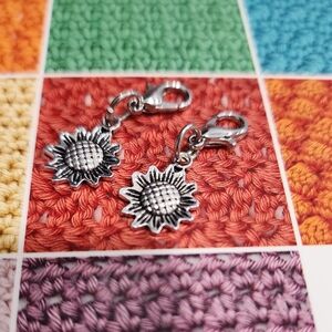 2 Sunflower Stitch Markers